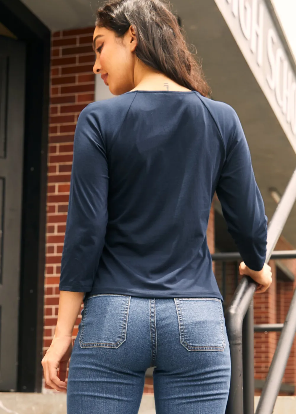 A Chat by the Fireside Henley Shirt Deep Sea Navy New