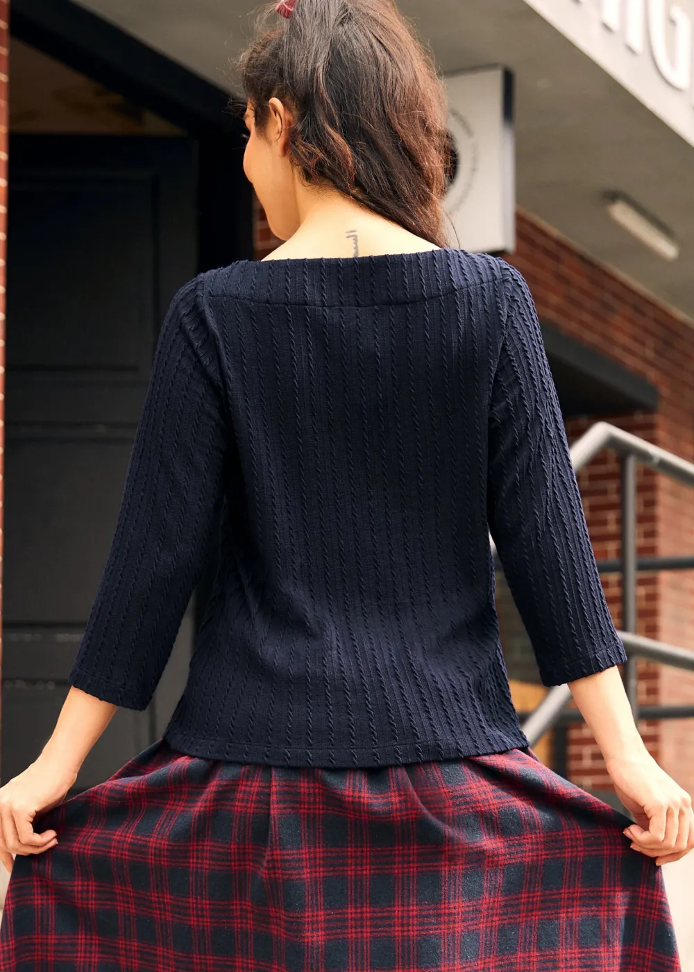 BTC A Crisp Autumn Breeze Boatneck Top Deep Sea Navy Online