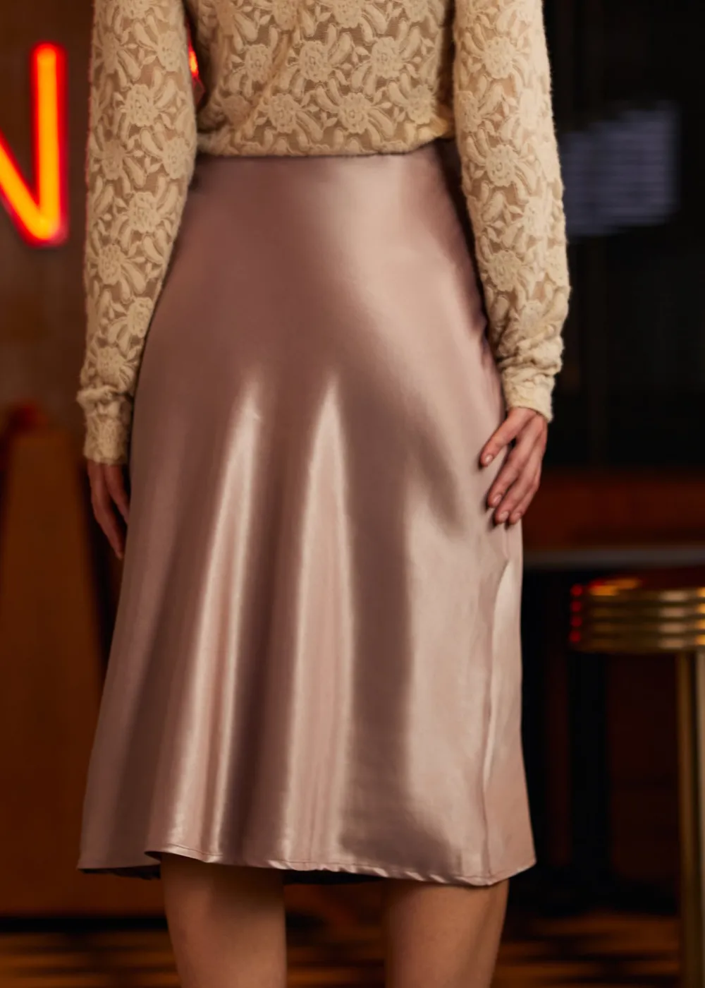 A Little Love Bias Midi Skirt Desert Rose Online