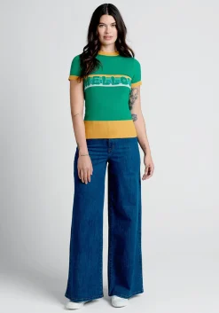Bright & Beautiful A Mellow Hello Knit Top Green Hot