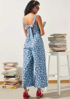 A Playful Bouquet Button-Front Jumpsuit Daisy Denim Sale