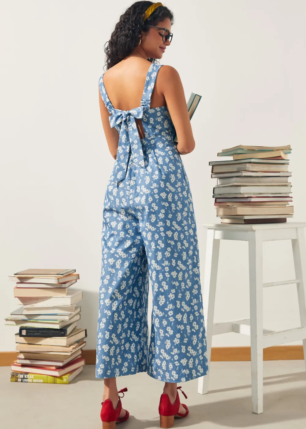 A Playful Bouquet Button-Front Jumpsuit Daisy Denim Sale