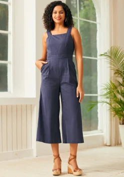 A Playful Bouquet Jumpsuit Navy Hot