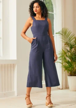 A Playful Bouquet Jumpsuit Navy Hot