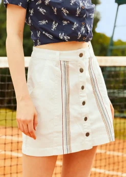 A Spring Fling Button Down A-Line Skirt Marshmallow Bliss Sale