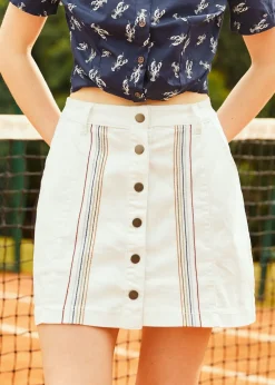 A Spring Fling Button Down A-Line Skirt Marshmallow Bliss Sale