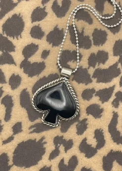 Ace of Spades Onyx Pendant Black