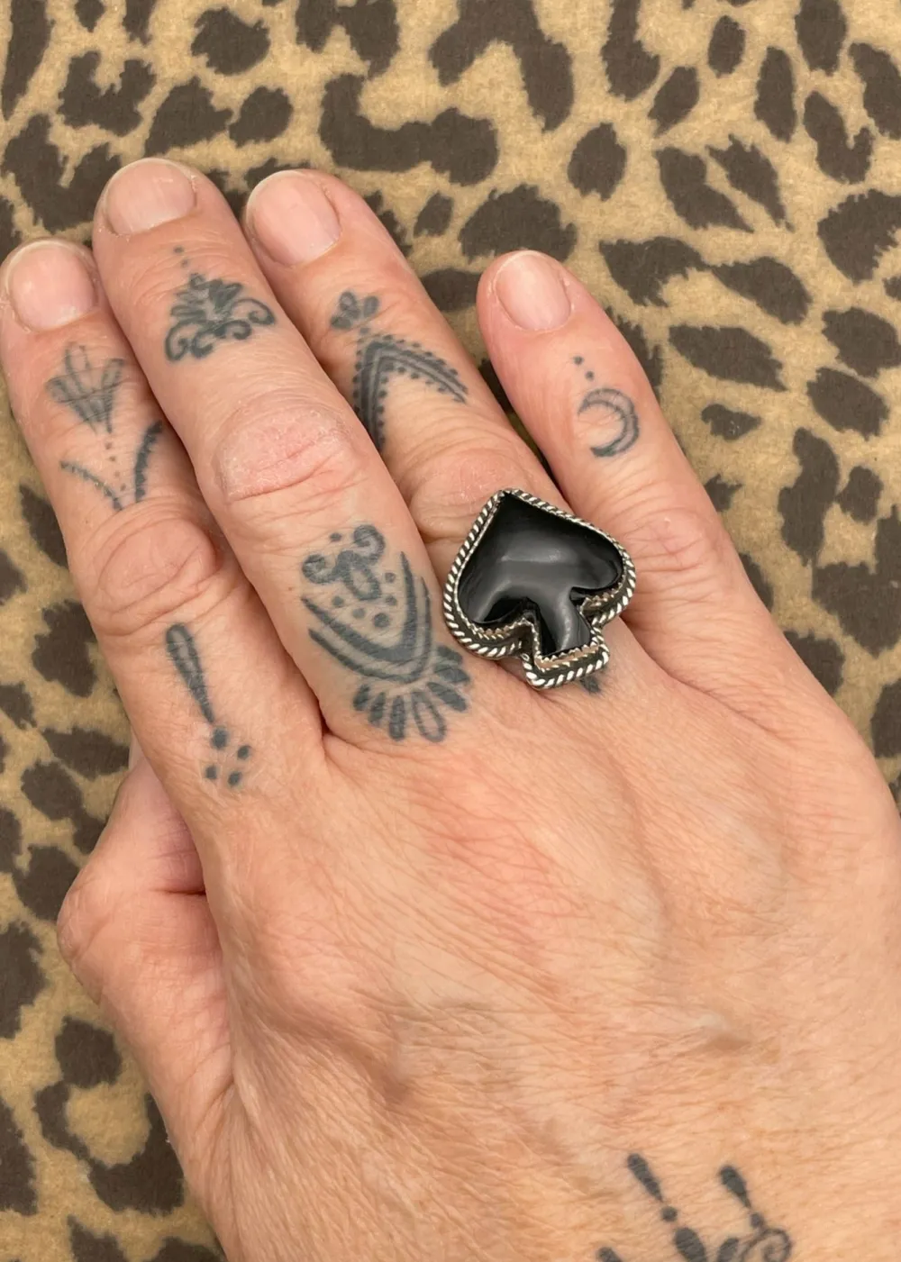 Ace of Spades Onyx Ring Black New