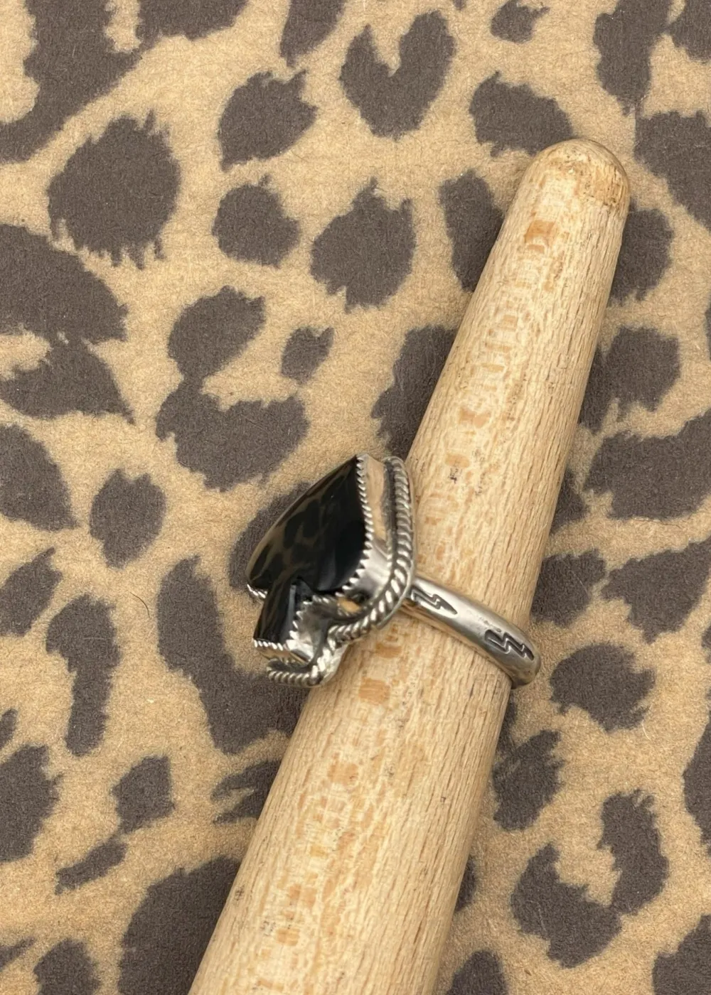 Ace of Spades Onyx Ring Black New