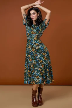 Ada 90's Floral Midi Dress Online