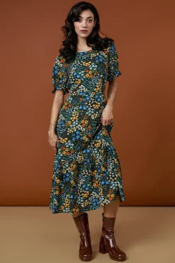 Ada 90's Floral Midi Dress Online