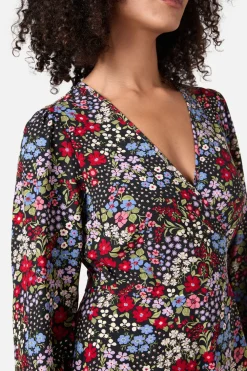 Ada 90's Floral Mini Wrap Dress Sale