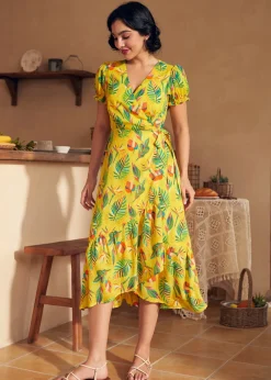 Air of Elegance Wrap Dress Paradise Found Sale