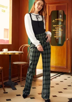 BTC Always a Classic Wide Leg Pant Garden Grid Sale