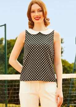 Atomic Age Sleeveless Top Polka Party Outlet