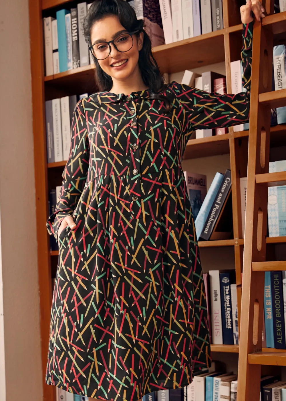 Autumn Vintage Vibes Dress Drawn Delight Hot