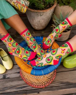 Avocado Lover Sheer Crew Sock Discount