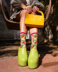 Avocado Lover Sheer Crew Sock Discount
