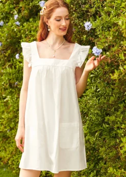 ModCloth Baby Come Back Babydoll Dress Soft White Best