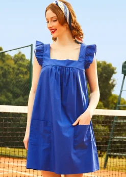 ModCloth Baby Come Back Babydoll Dress Blue Hot