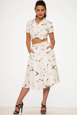 Beauty Salon Top and Swing Skirt