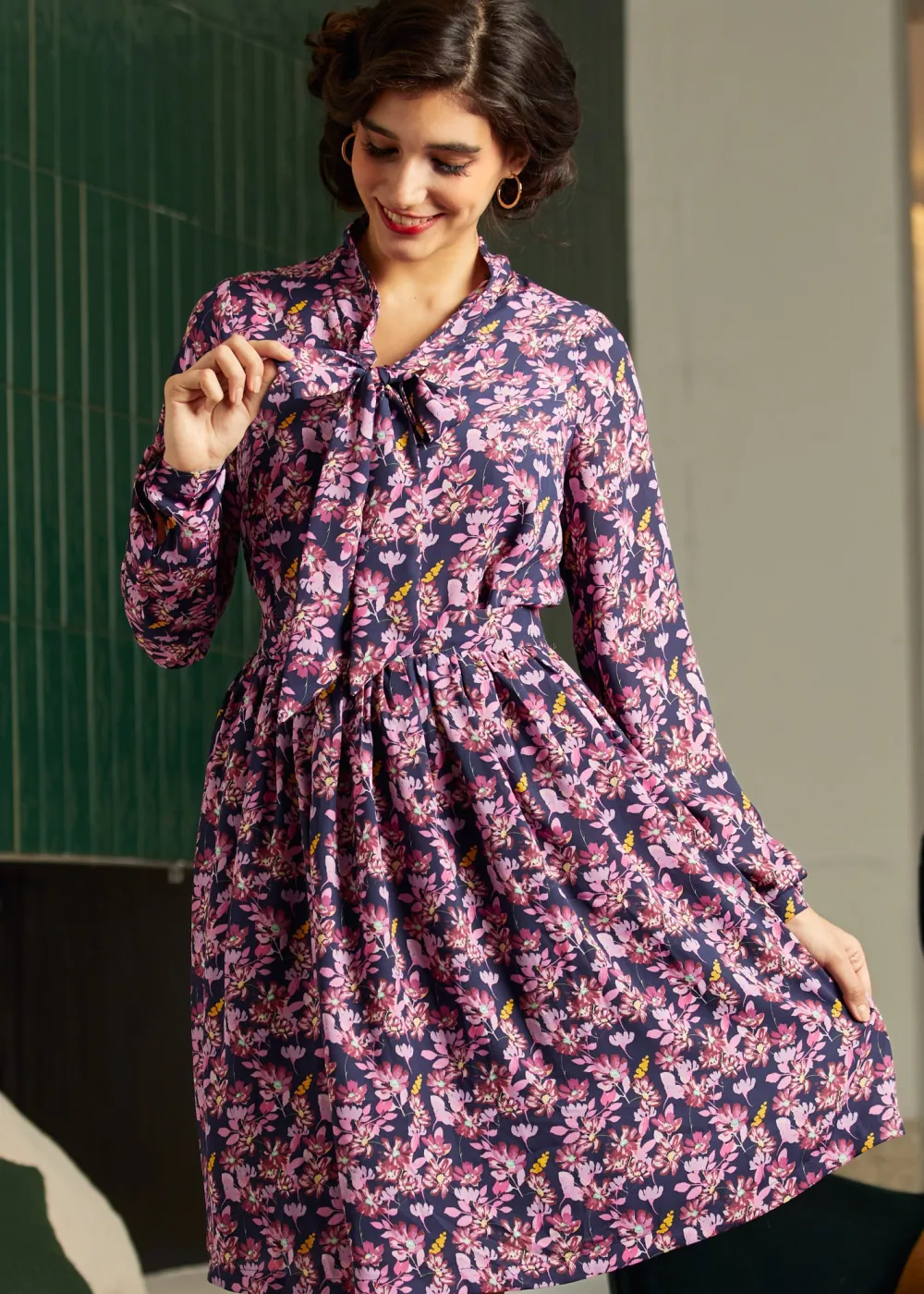 Belle of the Bow Blouse Winter Rosewood Hot