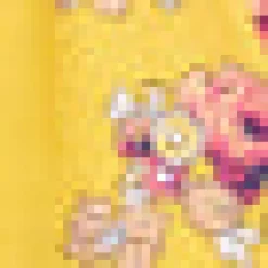 Amos Eastern Apparel Inc. Best Is Yet to Come Wrap Top Yellow Floral Clearance