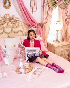 Big Bow Energy Black Sheer Crew Sock Clearance