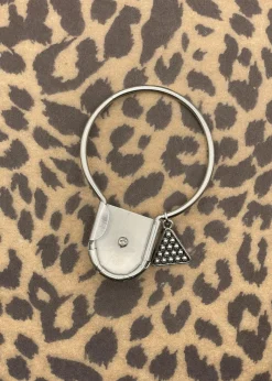 Billiard 8-Ball Round Jumbo Pin Keychain Black