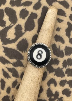 Billiard 8-Ball Sterling Silver Ring Black Online