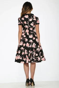 Black & Pink Floral Swing Dress Online