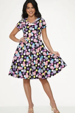 Black & Purple Swing Dress Sale