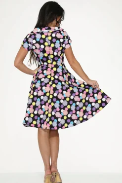 Black & Purple Swing Dress Sale