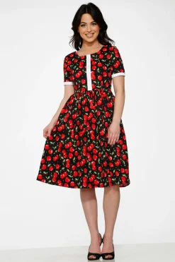 Black & Red Cherry Dress Outlet