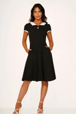 Black & White Keyhole Swing Dress Best