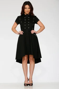 Black Battalion Hi-Lo Swing Dress Clearance