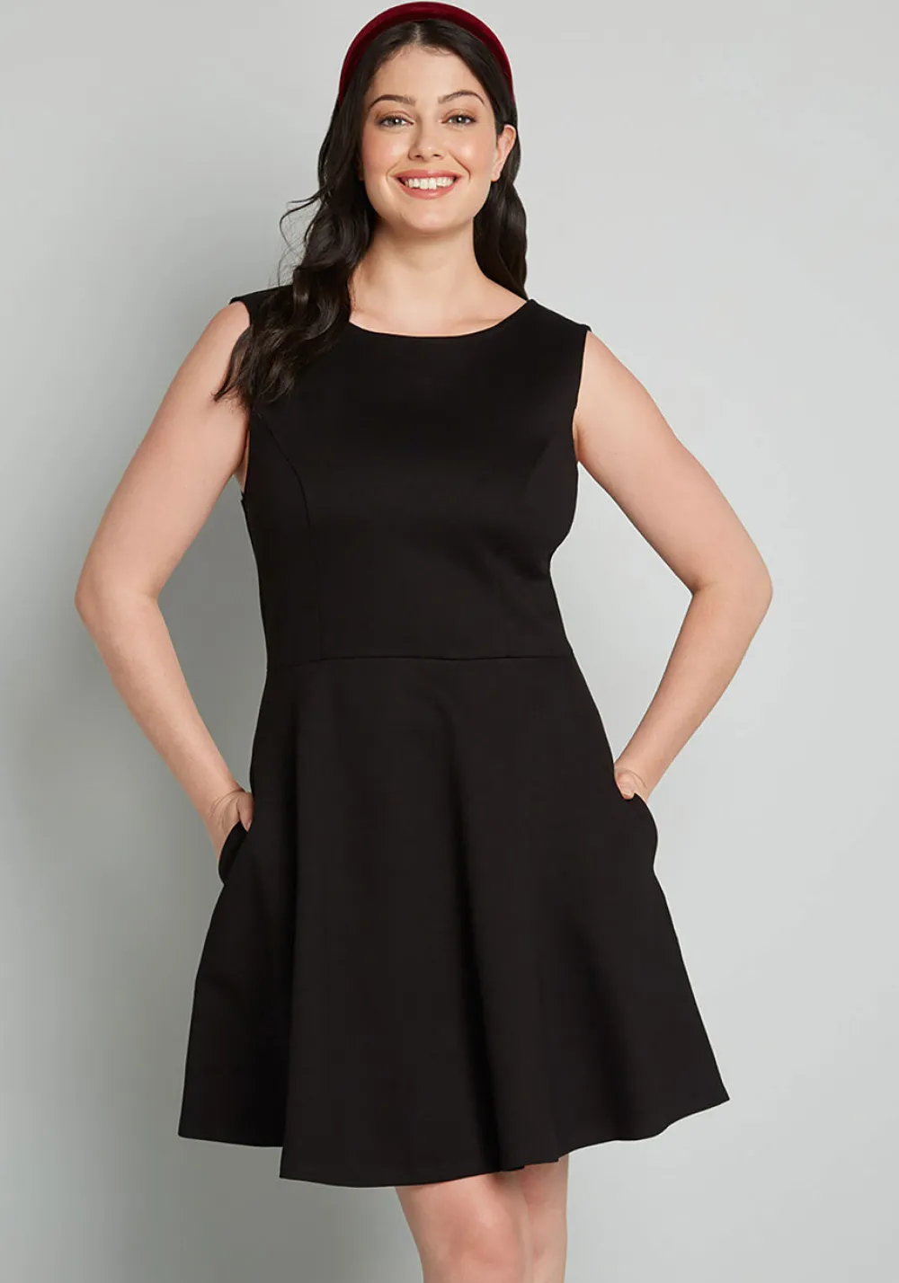 ModCloth Bow Affair Fit And Flare Dress Black Hot