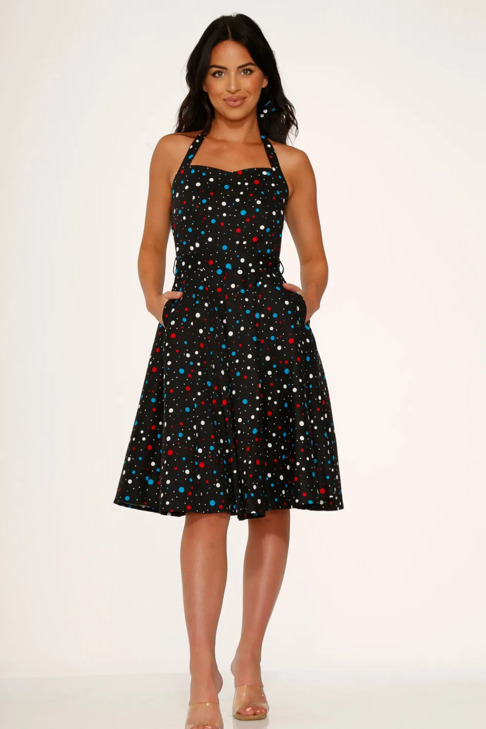 Candy Halter Swing Dress Black Outlet