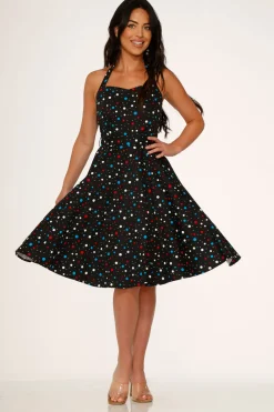 Candy Halter Swing Dress Black Outlet