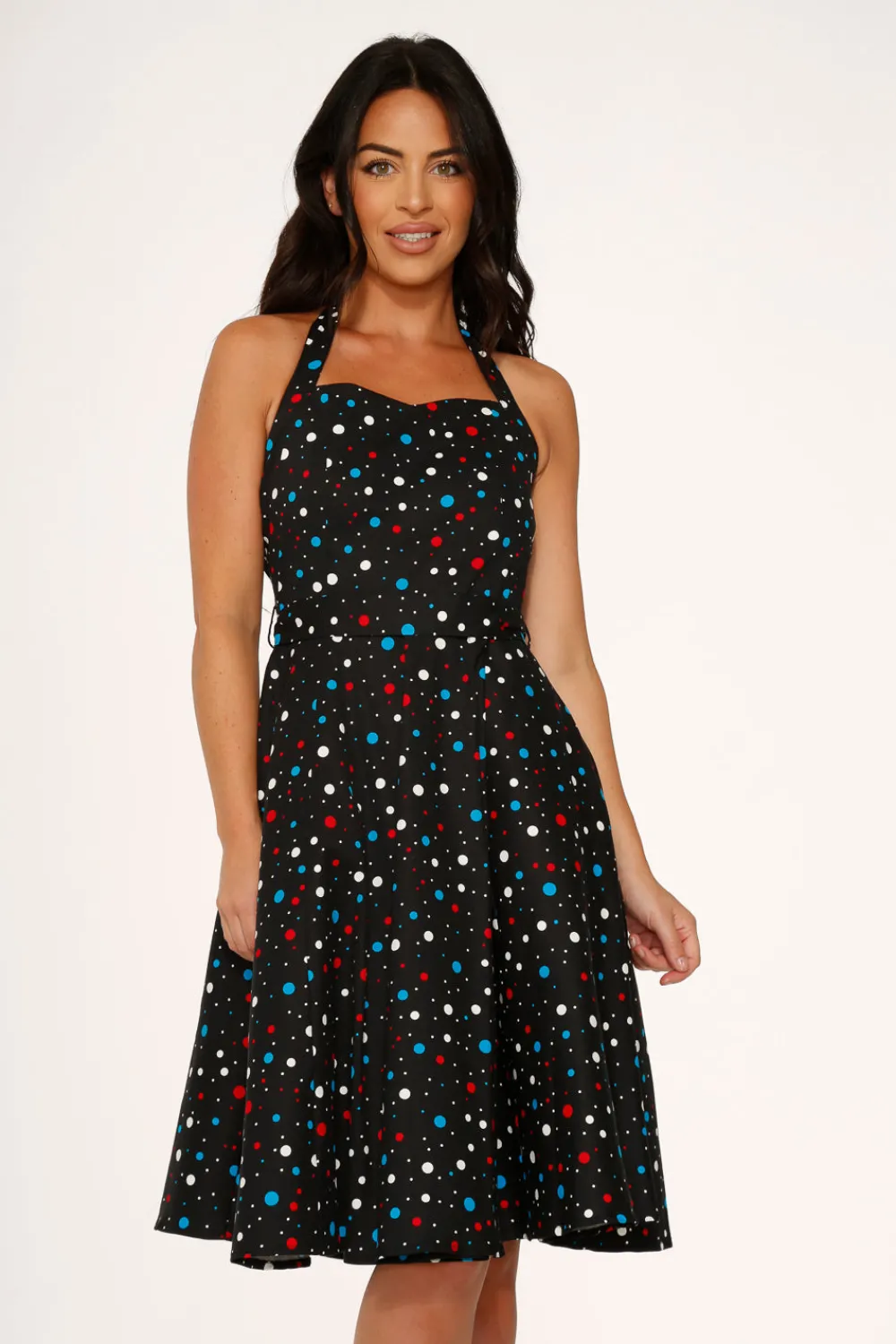 Candy Halter Swing Dress Black Outlet