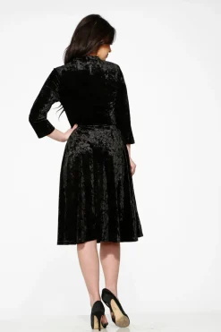 Diamond Velvet Swing Dress Black Outlet