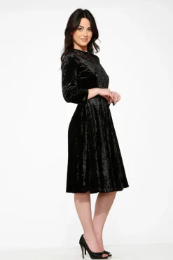 Diamond Velvet Swing Dress Black Outlet