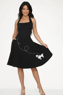 Embroidered Poodle Skirt Black Clearance