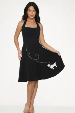 Embroidered Poodle Skirt Black Clearance