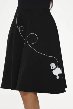 Embroidered Poodle Skirt Black Clearance