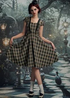 Black Plaid Swing Dress