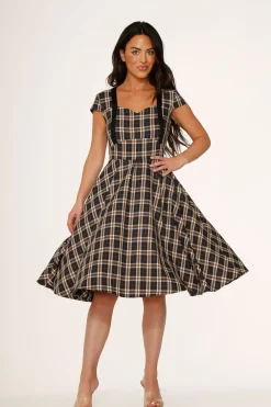 Black Plaid Swing Dress