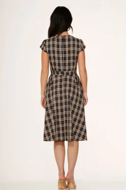 Black Plaid Swing Dress