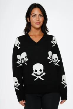 Black Skulls Sweater