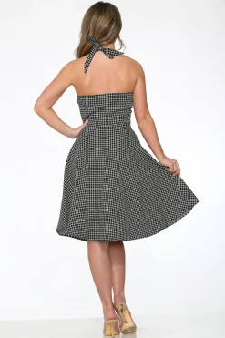 Black White Checkmate Halter Dress Best